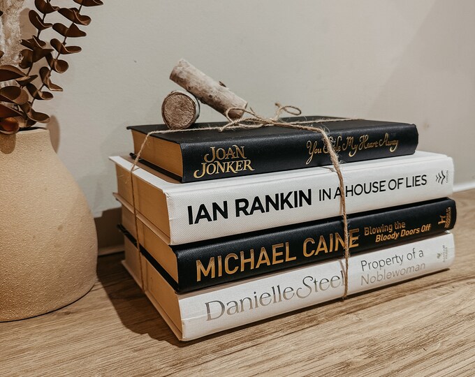 Black Book Stack White Book Bundle, Books by Color, Book Staging, Book