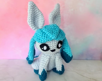 Crochet Glaceon Inspired Doll Handmade