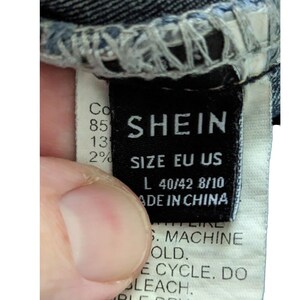 Shein Damen Umstandsjeans zum Anziehen, breites Taillenband, Röhrenjeans, Bündchen aus Baumwollmischung Bild 6