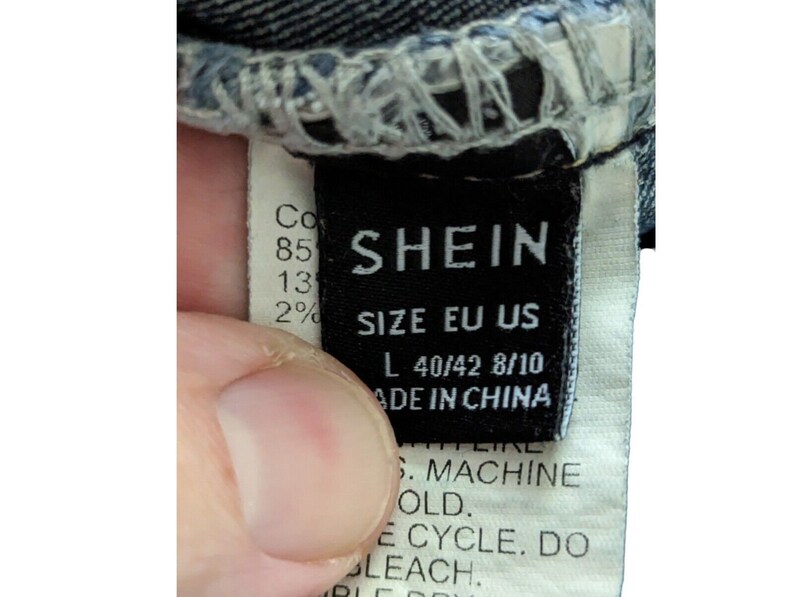 Shein Damen Umstandsjeans zum Anziehen, breites Taillenband, Röhrenjeans, Bündchen aus Baumwollmischung Bild 6