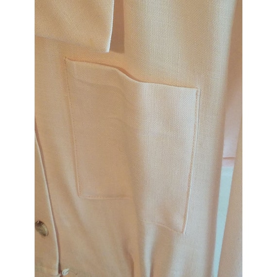 Womens Peach Leslie Fay Petites Vintage Shirt Dre… - image 4
