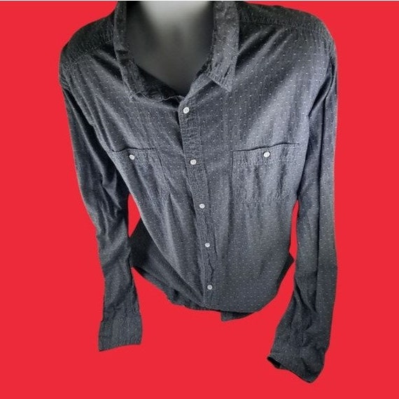 PD\u0026C Mens Denim Blue W/dots Long Sleeve 