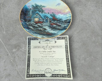 Knowles Thomas Kincade Limited Edition Seaside Cottage #3 Collector Plate  COA