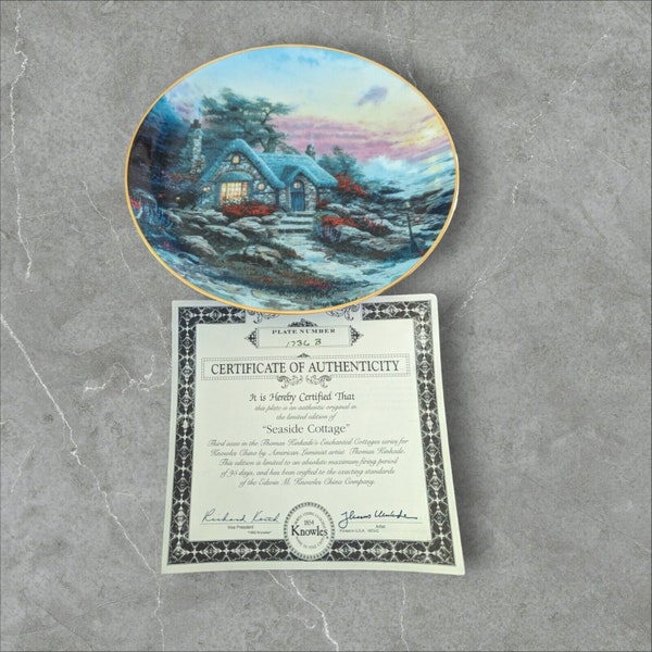 Knowles Thomas Kincade Limited Edition Seaside Cottage #3 Collector Plate  COA