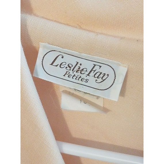 Womens Peach Leslie Fay Petites Vintage Shirt Dre… - image 5