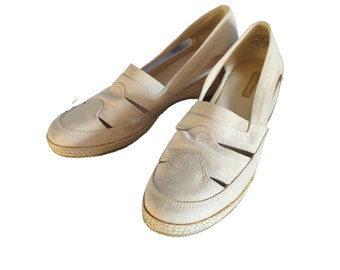 Grasshoppers Womens Shoes Beige Flats Cloth Sandals EF23713 Slip-On 11M Straps