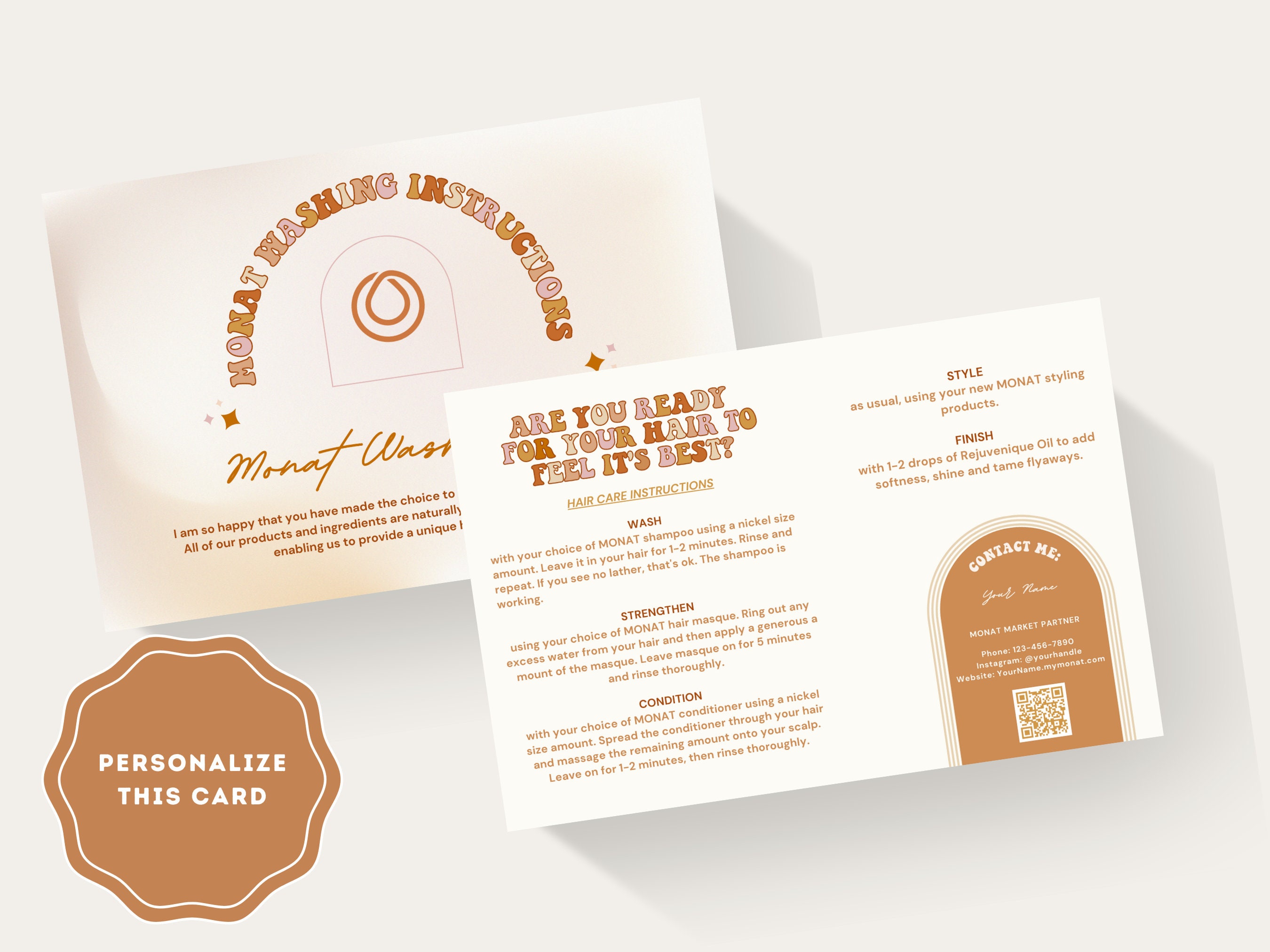 Personalized Monat Washing Instructions Card Monat Hair Care - Etsy