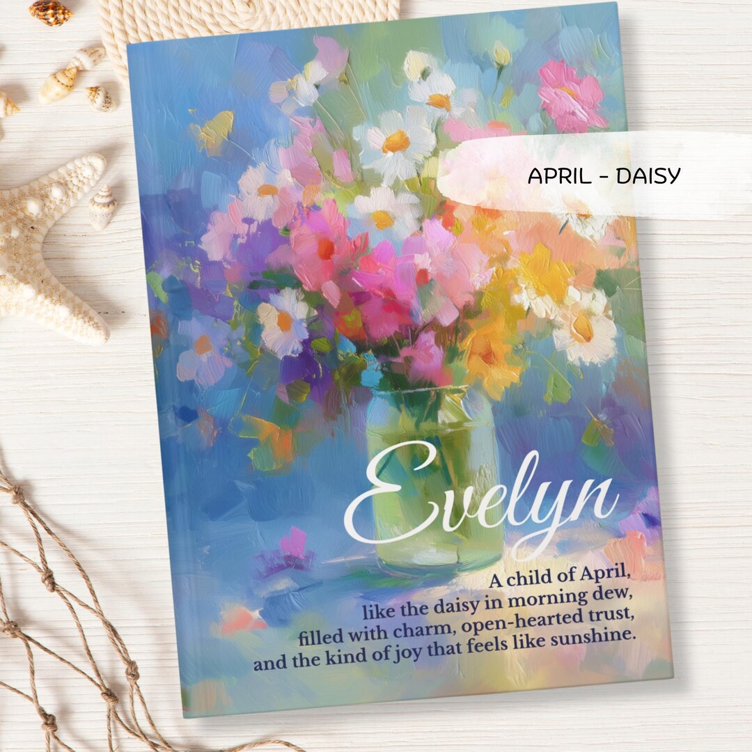 Note Book April 04 April Birthday Journal – Personalized Floral Notebook Gift - Etsy