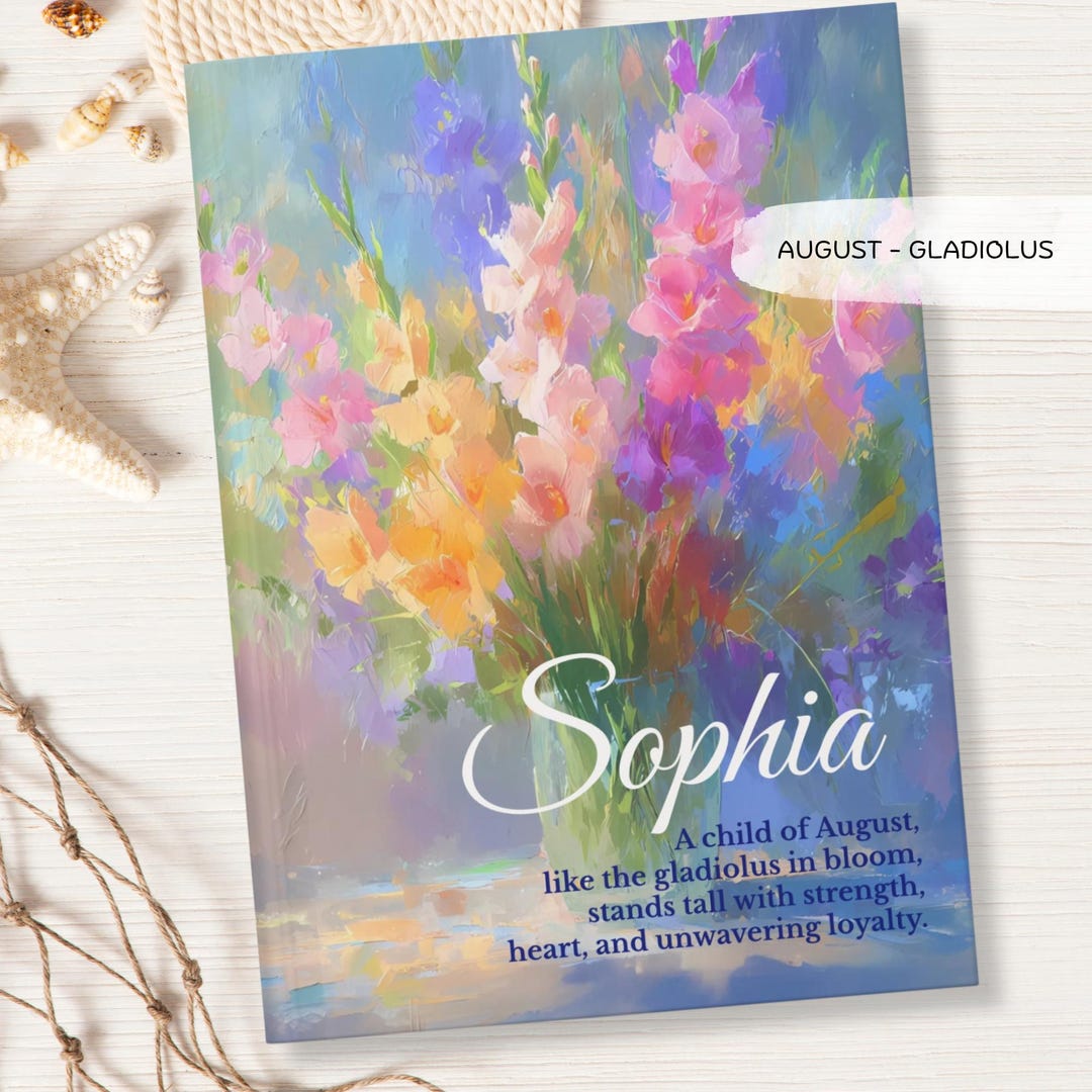 08 August Birthday Journal – Personalized Floral Notebook Gift - Etsy