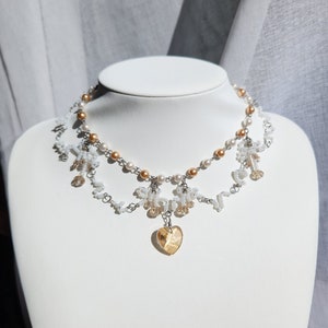 Siera/ Beaded necklace/ Flower necklace/ Fairycore necklace/ Cottagecore necklace/ Spring necklace/ Coquette jewelry