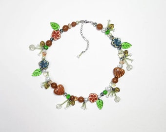 Woodland/ Beaded necklace/ Fairycore necklace/ Cottagecore necklace