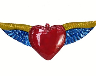 Red Heart With Blue Wings