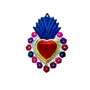 Ornament hart met blauwe vlam