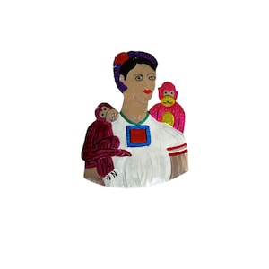 Frida With Monkeys Wall Plaque