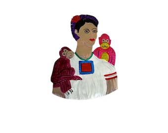 Plaque murale Frida avec des singes