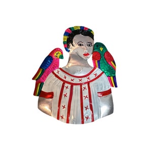 Frida With Parrots Wall Plaque