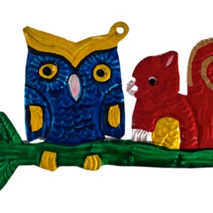 Owl and Squirrel Ornament