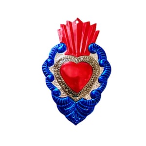 Adorno de corazón con marco azul