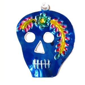 Blue Skull Ornament