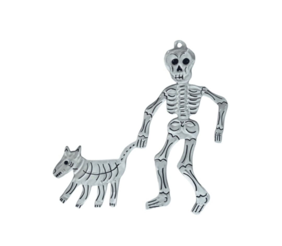Skeleton Dog Walker Ornament Etsy