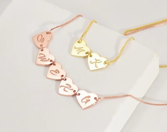 Aangepaste charme hanger ketting • Hart ketting • Kleine hart ketting • Gepersonaliseerde hart ketting • Dinky hart eerste ketting • Cadeau voor haar