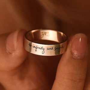 Personalized Handwriting Ring,Actual Handwriting Ring,Custom Handwriting Ring,Minimalist Ring,Minimalist Ring,Custom Name Ring,Eternity Ring
