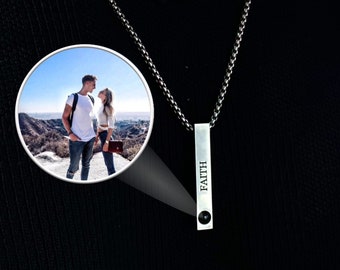 Collar con foto para hombre •Collar personalizado para hombre con imagen •Regalo conmemorativo para hombre •Regalo de aniversario para él •Regalo del día del padre •Regalo para novio