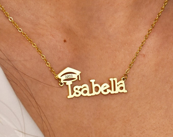 Personalized Graduation Necklaces,Custom Bachelor Cap Name Necklace,Custom Name Necklaces,Personalized Graduation Gifts,Gifts for Her