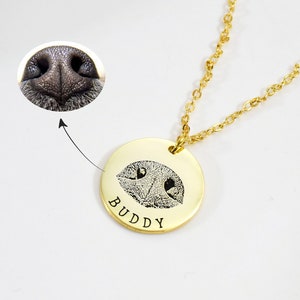 Dog NecklaceDog Nose PrintDog Print NecklaceDog Nose NecklaceReal Dog Nose Print JewelryCat NecklacePet Memorial JewelryDog Loss Gift image 2