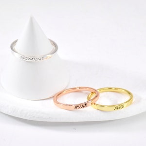 Custom Name Ring,Engraved Ring,Personalized Engraving,Custom Delicate Stacking Ring,Mothers Day Gift,Dainty Name Ring,Custom Date Jewelry