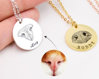 Hond ketting, hond neus print, hond print ketting, hond neus ketting, echte hond neus print sieraden, kat ketting, huisdier Memorial sieraden, hond verlies cadeau