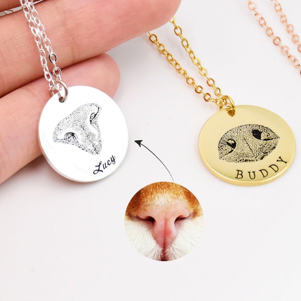 Hundehalskette，Hund Nasen Print，Hund Print Halskette，Hund Nase Halskette，Echte Hunde Nase Print Schmuck，Katze Halskette，Pet Memorial Schmuck，Dog Verlust Geschenk