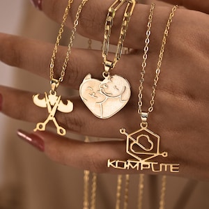 Custom Logo Necklace, Logo Text Engraved Necklace Pendant, Custom Logo Text Picture Pendant, Company Logo Necklace, DIY Gifts For Friends