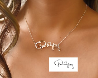 Custom Handwriting Necklace • Personalized Signature Jewelry • Actual Signature Necklace• Meaningful Personalized Signature•NecklaceMom Gift