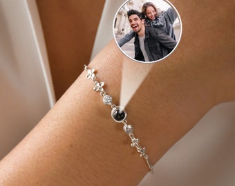 Pulsera de proyección de fotos personalizada, pulsera de fotos conmemorativa, pulsera de proyección de parejas, pulsera de novia, regalo de mamá, regalo para ella