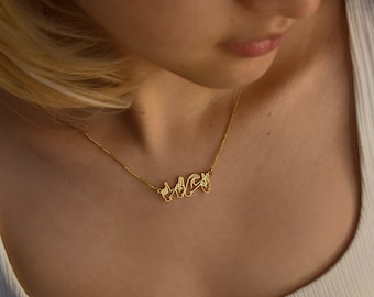 Collier prénom en ASL personnalisé • Collier prénom en ASL • Collier prénom en ASL • Collier en langue des signes • Collier meilleure amie • Cadeau pour maman • Cadeau pour elle