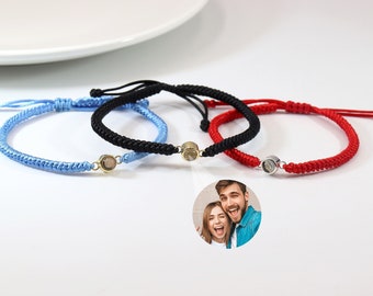 Handmade Braided Projection Photo Bracelets, Custom Memorial Photo Bracelets, Boyfriend Bracelets, Best Friend Gifts, Birthday Wedding Gifts