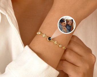 Personalized Photo Projection Bracelet,Memorial Photo Bracelet,Couples Projection Bracelet,Girlfriend bracelet,Mom&#39;s Gift, Gift for Her