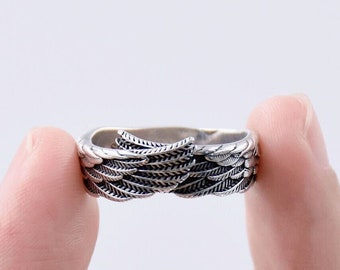 Verstelbare Angel Wings Ring, 925 Sterling Silver Wings Ring, Angel Wing Ring voor haar, cadeau voor hem, cadeau voor vriend, handgemaakte sieraden