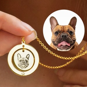 Pet Portrait Necklace,Custom Pet Portrait,Silver necklace,Pet Memorial Gift,Pet Loss Gifts,Dog Mom,Pet Memorial,Christmas Gift,Gifts for Dog