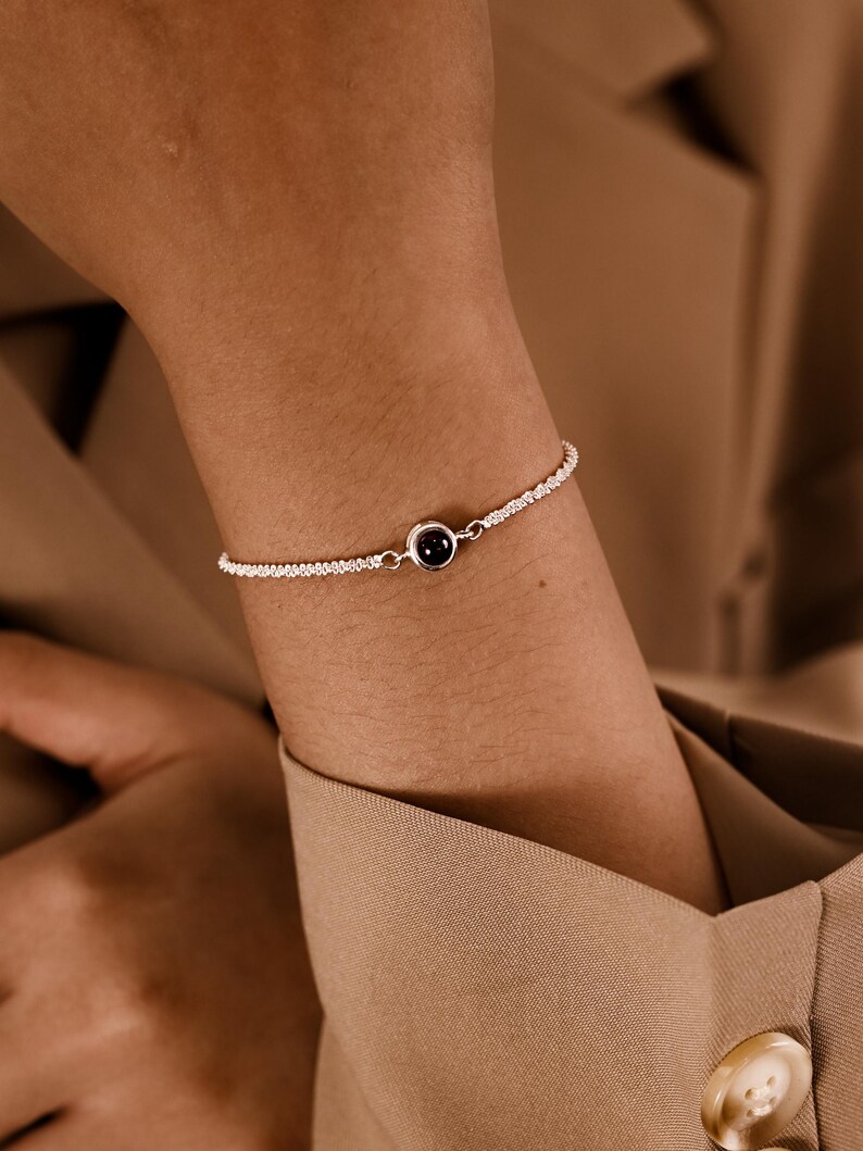Custom Picture Bracelet • Photo Bracelet Sparkling Chain • Photo Projection Bracelet for Women • Photo Memorial Bracelet • Gifts for Grandma image 5