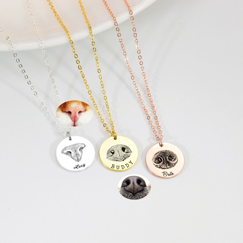 Dog NecklaceDog Nose PrintDog Print NecklaceDog Nose NecklaceReal Dog Nose Print JewelryCat NecklacePet Memorial JewelryDog Loss Gift image 5