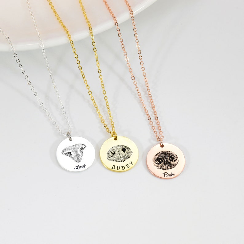 Dog NecklaceDog Nose PrintDog Print NecklaceDog Nose NecklaceReal Dog Nose Print JewelryCat NecklacePet Memorial JewelryDog Loss Gift image 8