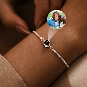 Custom Picture Bracelet • Photo Bracelet Sparkling Chain • Photo Projection Bracelet for Women • Photo Memorial Bracelet • Gifts for Grandma image 4