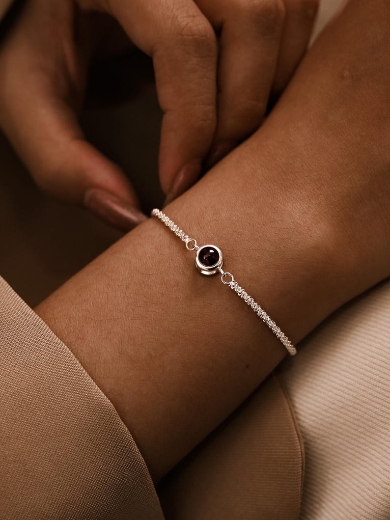 Custom Picture Bracelet • Photo Bracelet Sparkling Chain • Photo Projection Bracelet for Women • Photo Memorial Bracelet • Gifts for Grandma image 8