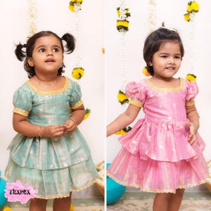 Cute Traditional Handmade Indian Ethnic Kids Wear Lehenga Choli Frock Festive Outfit with Zari Embellishments Dress Gift for Girl Kids