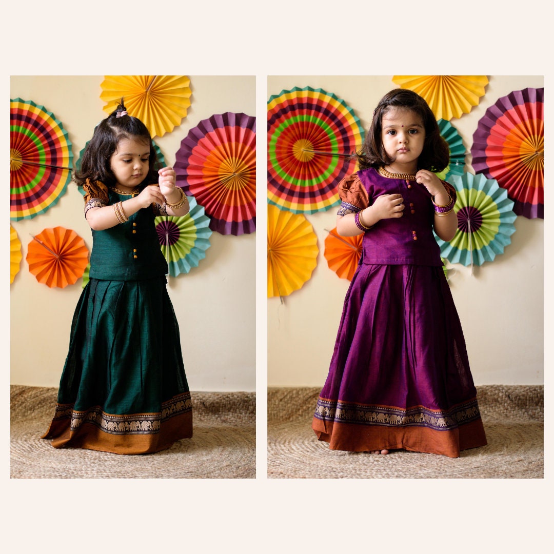 Ethnic Wear Kids Dress,Stitched Girl Lehenga Choli, Pavadai, Indian Festive  Wear | eBay