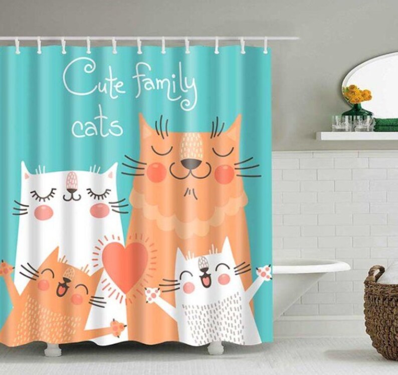 Funny Cat Shower Curtain Meme Gag Gift Birthday Present Etsy
