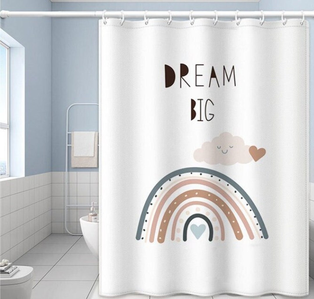 Dream Big Shower Curtain Kids Family Toys, Birthday Present, Dorm Room