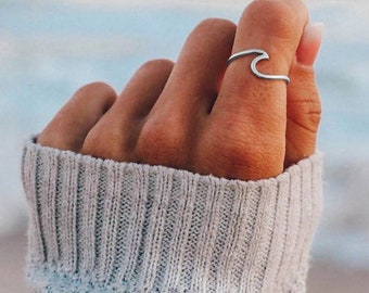Sterling Silver Wave Ring • Minimalist Ocean Tide Ring
